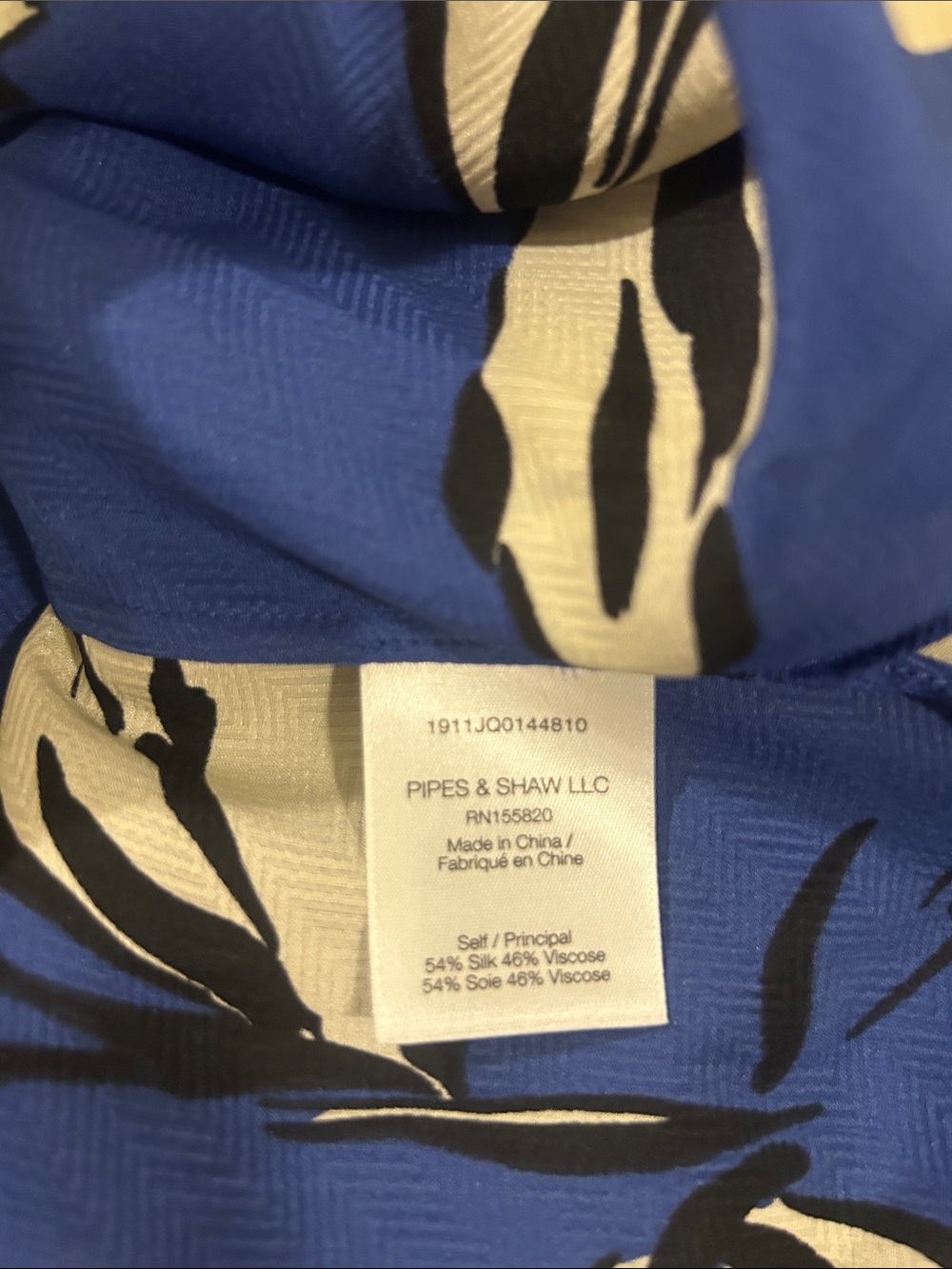 Veronica Beard MILAN Royal Blue & White Floral V-Neck Blouse Sz 6 NWT - Picture 9 of 13